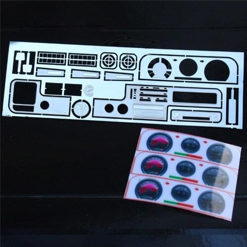 Cab Interior Dash Board Plate with Stickers Patch for 1/10 Tamiya Hilus TF2 RC Car Accessories