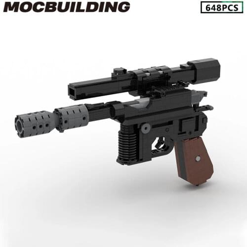 Film Creativity MOC Building Block Gun DL-44 Han Solos Blaster Pistol Assembly Model DIY Brick Set Childrens Educational Toys