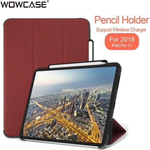 Pencil Holder Case For iPad Pro 11 inch 2018 Luxury PU Leather Strong Protection For Apple iPad Pro 11" iPadPro Coque Funda Capa
