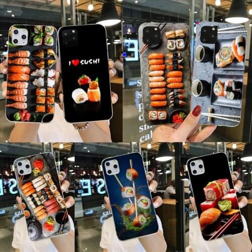 Japan cuisine sushi food Phone Case for iphone 12 pro max mini 11 pro XS MAX 8 7 6 6S Plus X 5S SE 2020 XR cover