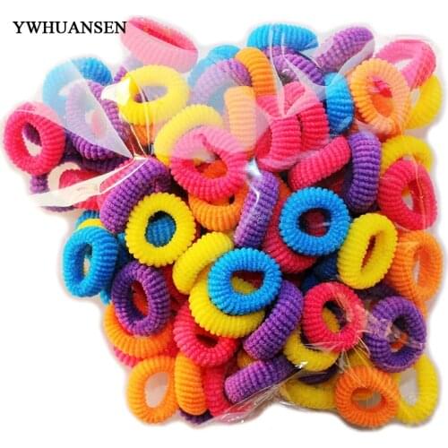 100pcs/lot 3cm children hair accessoreis small ponytail holder Candy color elastic bands for kids Popular headbands scrunchy
