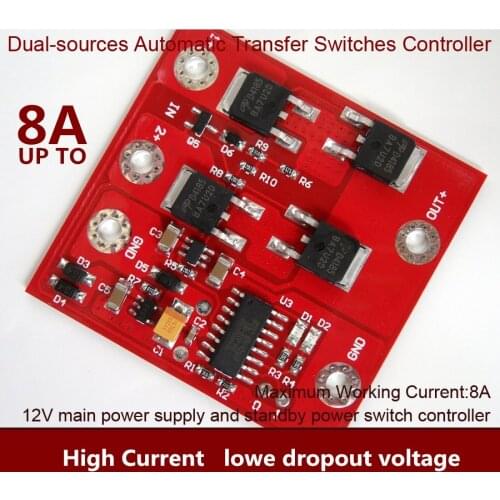 Two Power Supply Intelligent Switching Module Low Dropout Diode 8A Ideal Diode UPS Uninterrupted DIY