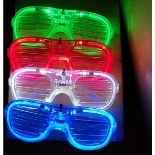 Fluorescent Masquerade Bar Christmas Party Supplies Glow Flashing LED Light Shutters Flash Glasses Christmas navidad