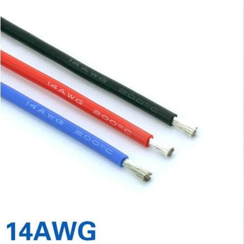 FATJAY RC 1 meter 14AWG flexible soft silicone wire high temperature voltage resistant cable Ultra Flexible Test Line