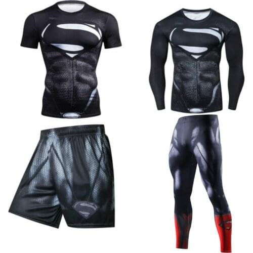 Kick Boxing Suits for Men Gym MMA 3D Compression Sports Set BJJ Karate Muay Thai Boxeo Sets Free Fight Sanda Tight Training Suit