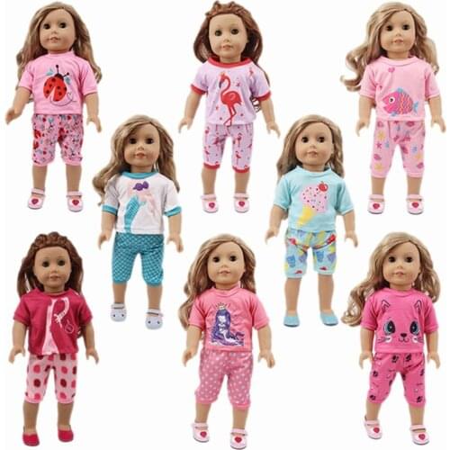 2019 New Doll Clothes Suit, T-shirt And Pants For 18-inch American Dolls And 43-cm Dolls, Is a Christmas Gift For Children