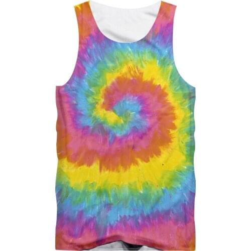 IFPD EU Size Tie Dye Tank Top 3D Print Unisex Summer Hip Hop Mens Irregular Pattern Fitness Sleeveless Vest Wholesale Clothes