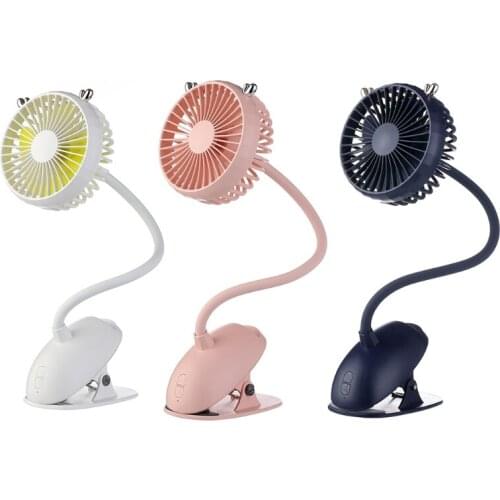 Multifunctional Fast Air Circulating USB Fan 3 Gears USB Clip on Fan with Flexible Neck for Library Bedroom Camping
