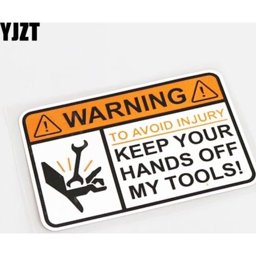 YJZT 12.5CM*8CM Fashion WARNING TO AVOID INJURY Car Sticker Decal PVC Accessories 13-0595