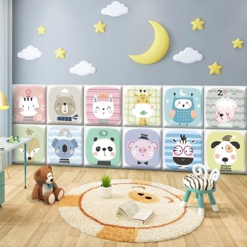 Cartoon childrens room self-adhesive wall stickers lying room decoration baby three-dimensional bed surrounding wallpaper