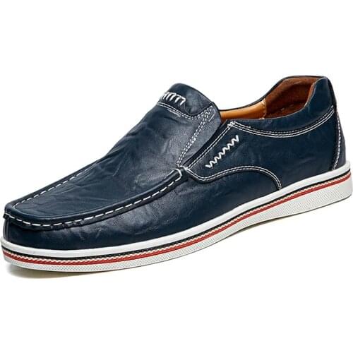 Hot Sell Mens British Style Boat Shoes Minimalist Design Leather Men Dress Shoes Loafers Formal Business Oxfords Shoes