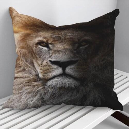 Angry wild lion king Throw Pillows Cushion Cover On Sofa Home Decor 45*45cm 40*40cm Gift Pillowcase Cojines Dropshipping