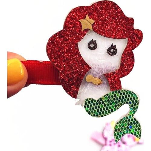 New 1Pcs Cute Cartoon Mermaid Princess Children Hair clip Sequin Hair Accessories Baby Girls Headwear Hairpins Barrettes Gift