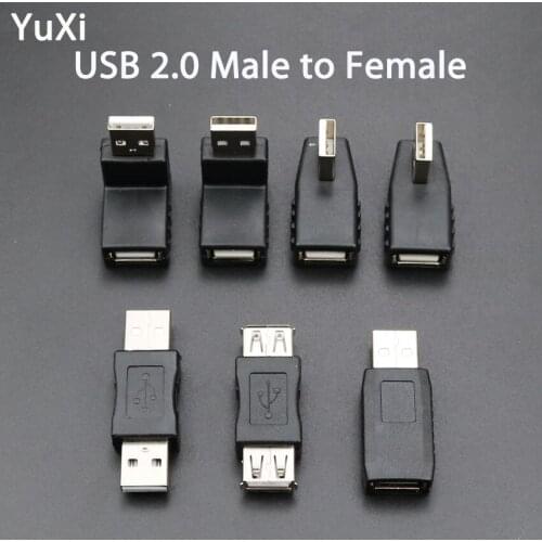 YuXi New 90 degree USB 2.0 A Male Female Adapter Connecter USB Female to Male Converter Adapter Cable