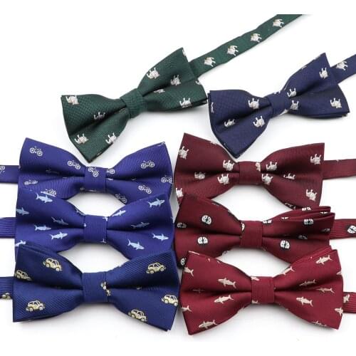 New Style Animal Children Polyester Bowties Baby Kids Classic Insect Pattern Butterfly Bowtie Duck Fish Bike Dog Car Pet Ties