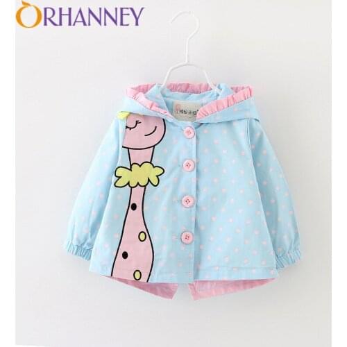 Baby Girl Coats Jackets Clothing Kids Clothes Cartoon Coats Dots Hooded Children Outerwear&Coats Girls Windproof Hooded Cloak