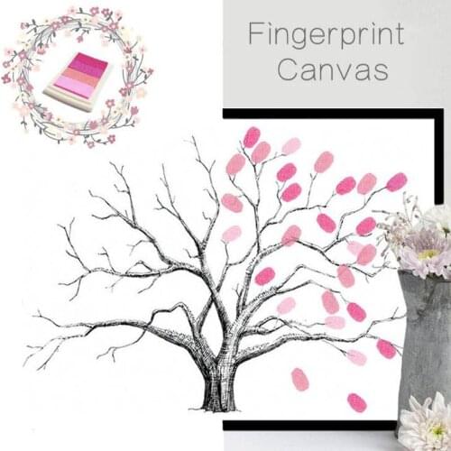 Custom Names and Date Wedding Guestbook For Fingerprint Sign Wedding Decoration Fingerprint Tree Birthday Baptism and Inkpads