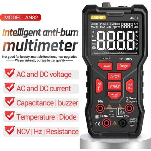 PRO Digital Multimeter Professional 9999 DIY Transistor Capacitor NCV Testers True RMS Analog Meter Electrical Tools