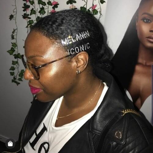 Capital Letters "ICONIC","MELANIN" Words Hairpins Glitter Alphabet Hair Clips Stylish Hairgrip Coolest Hair Accessory WHOLESALE