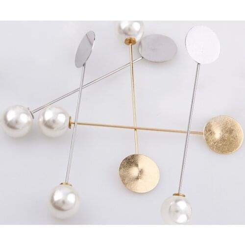 Factory Luxury Gold & Silver Plated Simulated Pearl Alloy Copper Long Brooch Pin DIY Lapel Dress Jewelry Brooches Accessories