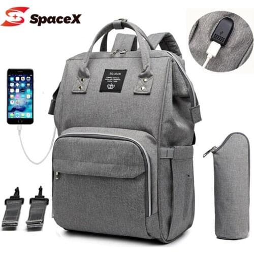 Diaper Bag Backpack USB Design Mummy Maternity Wet Bags Fashion Baby Care Nappy Bag Large Capacity Waterproof Outsize Travel Bag