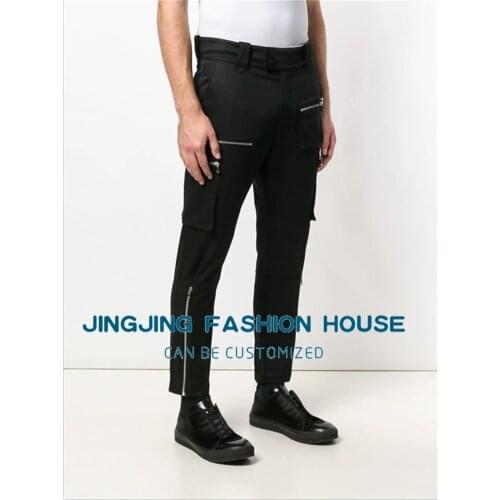 S-7XL!!New autumn and winter loose zipper trousers for mens Harlem trousers casual trousers for mens personality straight pant