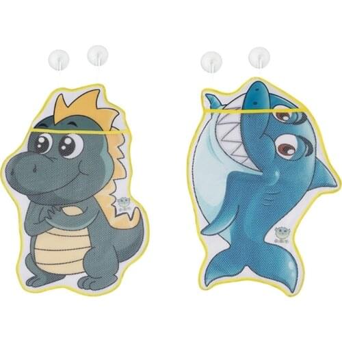 1Set Bathroom Storage Net Bag Mesh Bag for Bathtub Toys Sucker Fixed on Wall Self-Adhesive Hook Storage Bag for Bathtub H055