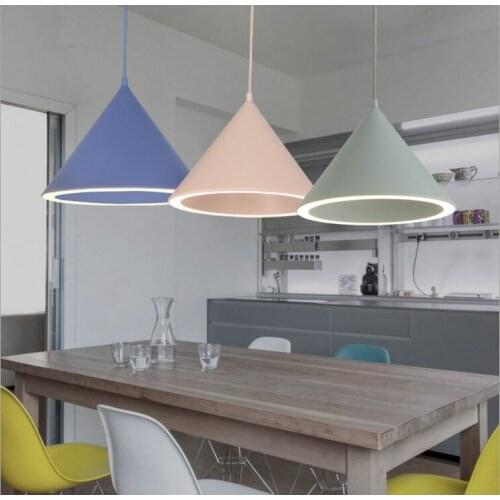 Nordic Pendant Lights For Home Lighting Modern Hanging Lamp Iron Lampshade LED Bulb Bedroom Coffee Kitchen Light 90-260V E27