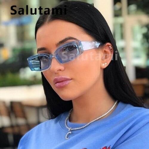 Unique Retro Candy Color Square Sunglasses Women Men Brand Small Clear Sun Glasses Female Cat Eye Transparent Shades Black Pink