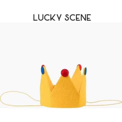 First Birthday Felt Party Crown Hat for Kids or Pets Made of Felt Prince Crown Cake Smash Photo Prop Handcrafted S00220