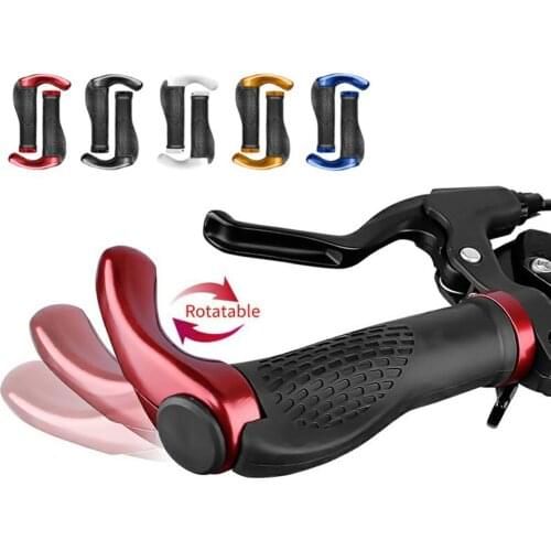 Bicycle Grip Handlebar End Cap Aluminium Alloy Lock Mountain Handle Bar Grip Trek Bike Anti-Skid Rubber Bicycle Skid-Proof Grips