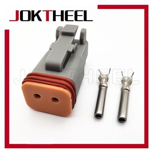 1-20 sets kit gray 2 Pin Sealed waterproof electrical wire to wire connector plug Deutsch enhanced shrink boot adapter DT06-2S