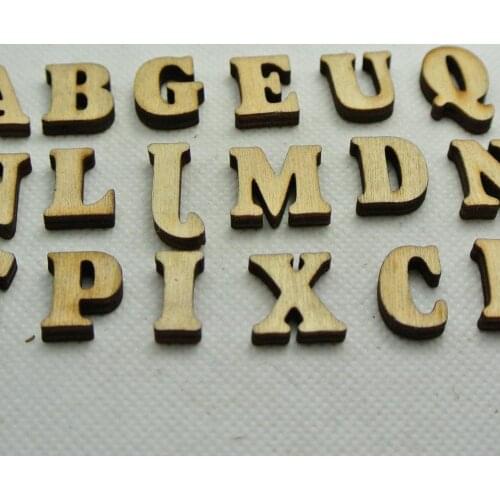 100 Assorted Flat Back Flatback Wood Alphabet Letter ~Wooden Scrapbooking Embellishment
