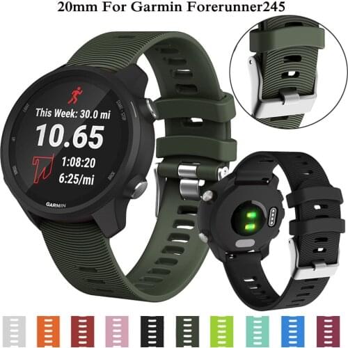 20mm Sport Silicone Watchband Strap for Garmin Forerunner 245 245M 645 Vivoactive 3 Smart Bracelet Watch Band Colorful Wristband