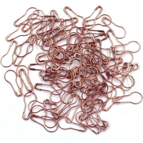 300Pcs Safety Pins Gourd Shape Clips Marker Tag Safe Knitting Cross Stitch Holder Sewing Kit Rose Gold Jewelry DIY Finding 21mm