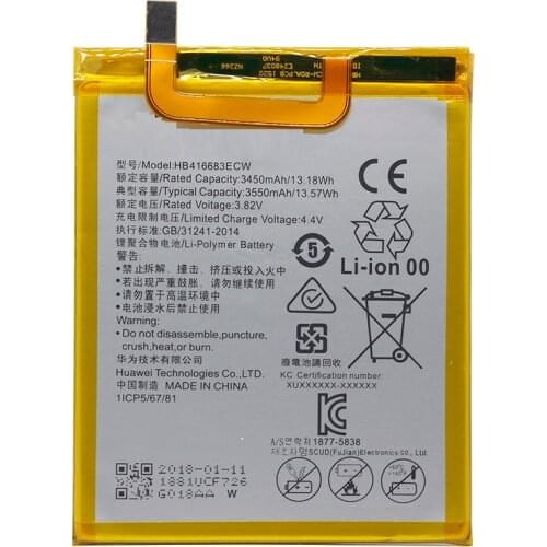 Phone Battery HB416683ECW for Huawei Nexus 6P H1511 H1512 3450mAh Original Replacement Battery Free Tools