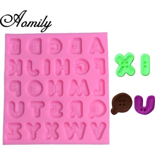 Amoliy 26 Letter Fondant Silicone Mold Chocolate Mould Jelly Candy Mold DIY Cake Decoration Accessories Candle Mould Baking Tool