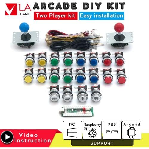 2 player arcade kit zero delay USB encoder to PC Rasberry PI arcade diy kit sanwa joystick arcade machine for mame jamma project