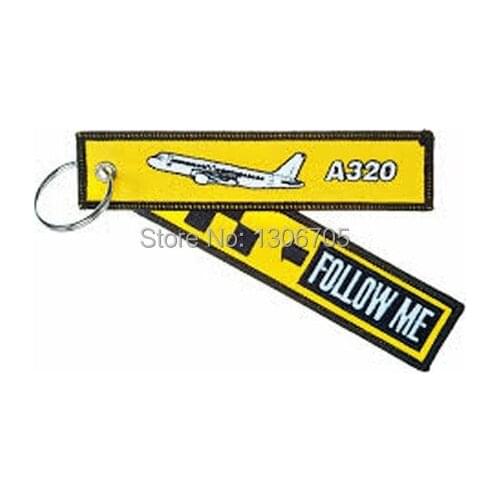 Airline pilots follow me embroidery keychain