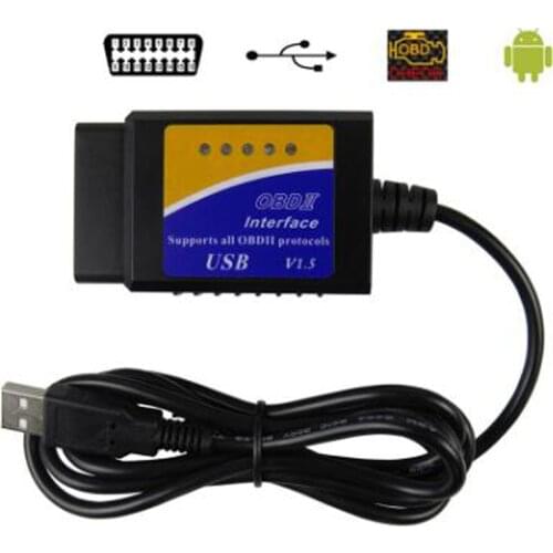ELM327 USB V1.5 OBD2 Car Diagnostic Interface Scanner ELM 327 V 1.5 OBDII Diagnostic Tool ELM-327 OBD 2 Code Reader Scanner