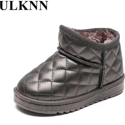 Kids Winter Boots Childrens Thick Leather Waterproof Private Snow Boots Baby Plush Boots Shoes Short Boats Infant Shoes