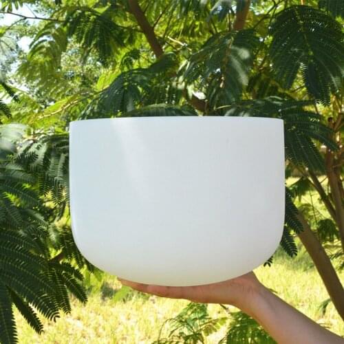 HF 11 inches Any Note Classical Frosted Crystal Singing Bowl With Playing Mallet