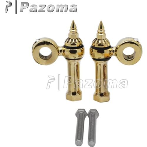 Brass 22mm Motorcycle Bar Clamps Handlebar Risers Universal 7/8" Motorbike Handle Bar Riser for Harley Bobber Chopper