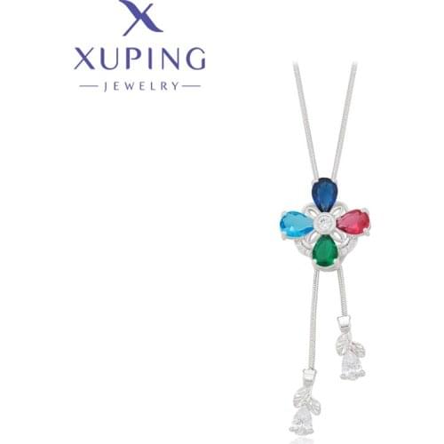 Xuping fashional Jewelry Sweater Chain Pendant Necklace Rhodium Plated Newest Style Women Gifts A00693653