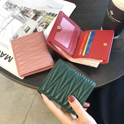 Fashion Genuine Leather Short Wallet Women Mini Wallets High Quality Hasp Coin Purse ID Card Holder Female Simple Slim Purse