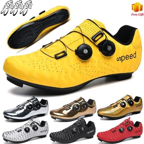 Road Bike Shoes SPD Self-Locking Flat Bike Shoes Outdoor Mountain Bike Shoes Hiking Professional Competition Cycling Shoes Men