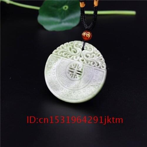 Natural White Jewelry Amulet Phoenix Chinese Fashion Pendant Men Carved Green Jade Necklace Charm for Dragon Gifts Double-sided