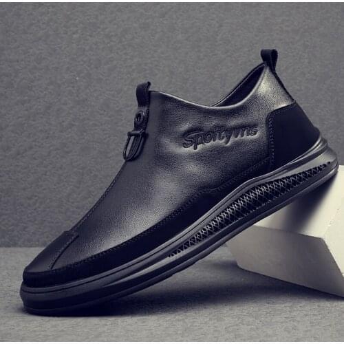 New Mens Leather Shoe Inside Fur Casual Shoe Men Zipper Fashion Men Shoes Comfortable Luxury Brand Mens Shoes Flats Mens Shoes