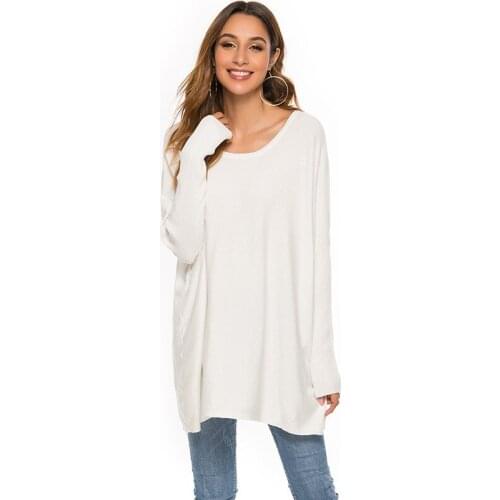New Elegant Batwing Sleeve Autumn Winter Female Loose Knitting Sweater Pull Oversize Femme Outwear Knitwear For Women DD2434