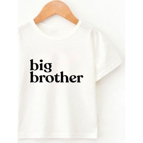 New Arrivals Little Sister Big Brother Printed Women Clothes Harajuku Baby Girl Short Sleeve Boys Kids T-sh 1226